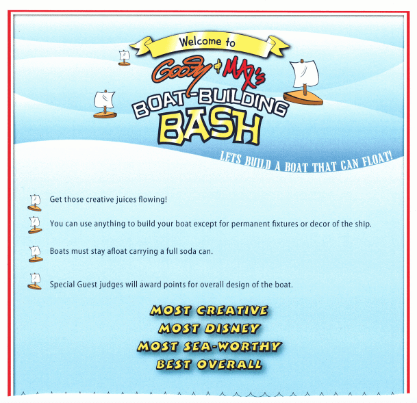 Boat Building Bash Sign Up Disney Magic Transatlantic Cruise