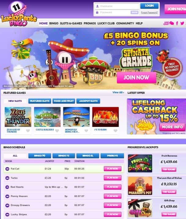 Lucky Pants Bingo Casino Review