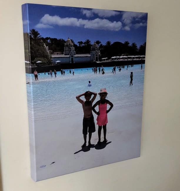 A canvas print on a white wall
