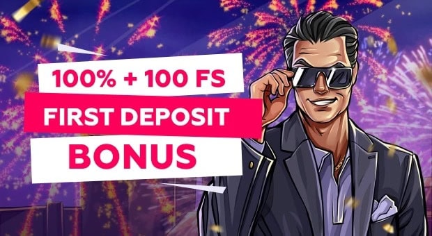 100% bonus and 100 FS 