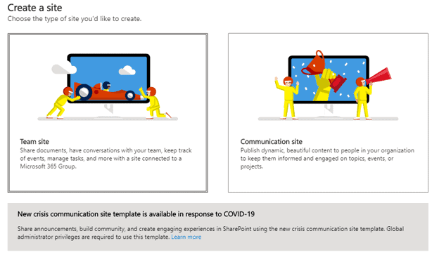 Create a site