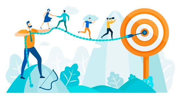 People Run to Goal, Leadership Practicing Skills.