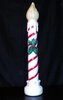 Grand Venture 36" White Christmas Candle with Yellow Flame Tip Blow Mold Front View