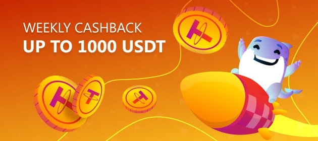 Weekly Cashback up to 1,000 USDT 