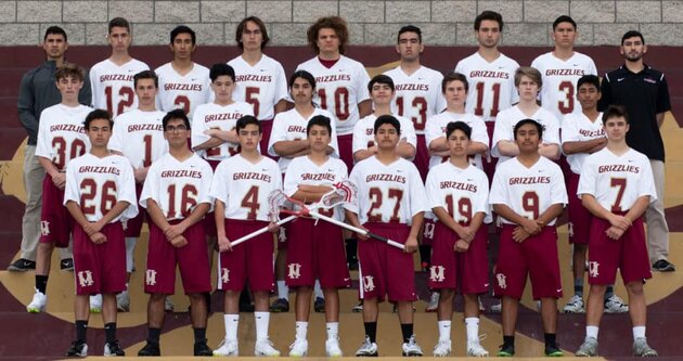 Mission Hills Grizzlies Boys Lacrosse Team Photo 2019