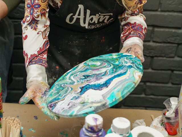 Рисование жидким акрилом (флюид арт) 3