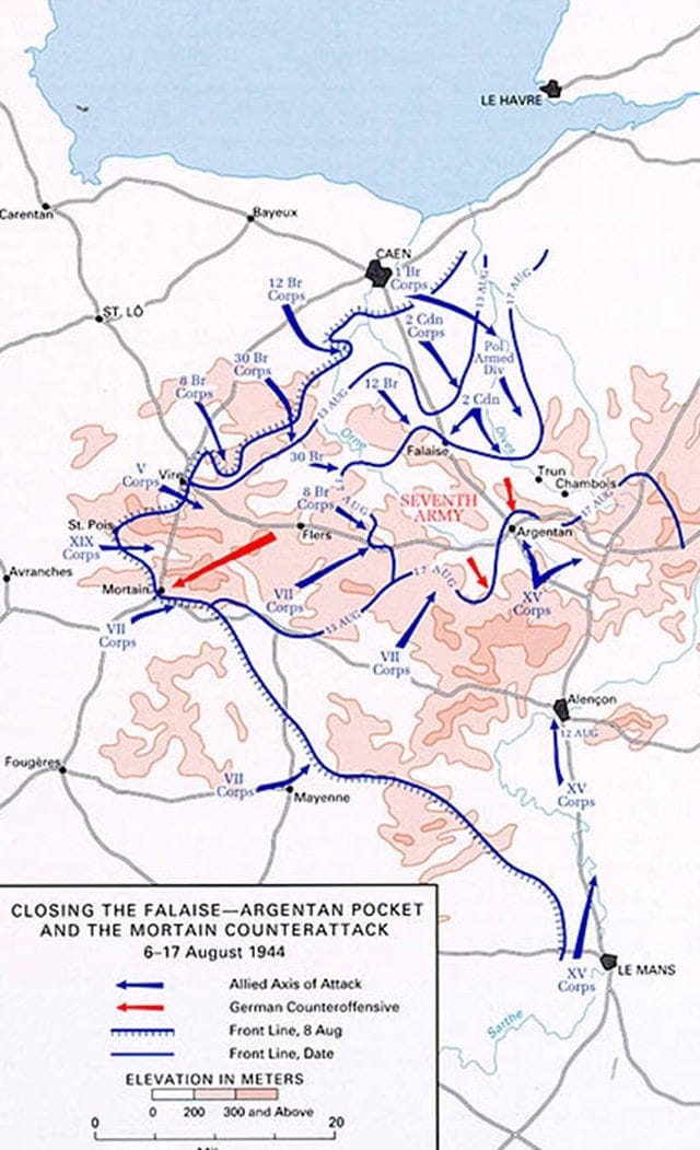 Operatie Lüttich's mislukking veroorzaakt Duitse verliezen, leidt tot omsingeling in Falaise Pocket, versnelt geallieerde opmars door Frankrijk en Duitse terugtocht.