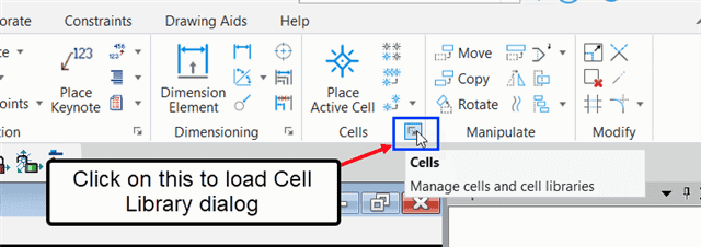 Erreur de bibliothèque de cellules dans OpenBuildings Designer.