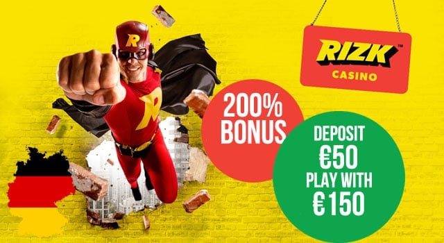 200% bonus + 50 Freispiele (RIZK)