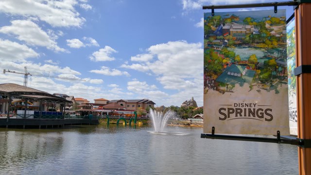 View of Disney Springs from bridge