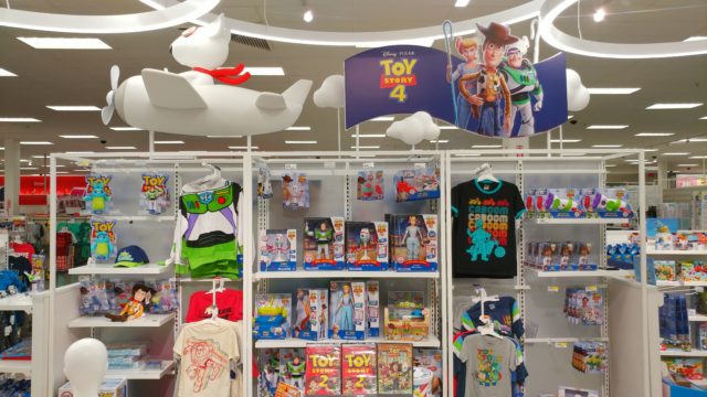 display of Toy Story 4 toys at Target store