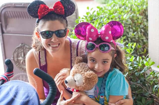 Lisa and Bella sport their Mickey Ears and Duffy