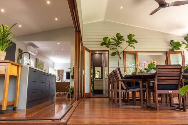 Classical architecture in Queenslanders features timber walls and floors.