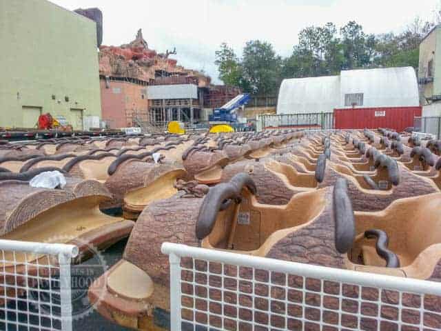Empy Splash Mountain Boats backstage Magic Kingdom