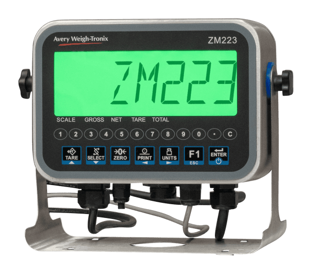 Durable stainless steel ZM223 weight indicator with a color display, ideal for industrial checkweighing and process data control.