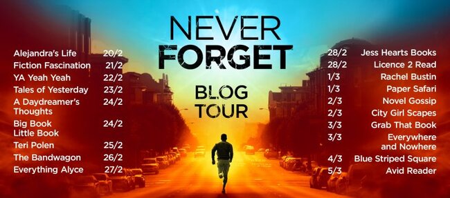Blog Tour Schedule for Never Forget