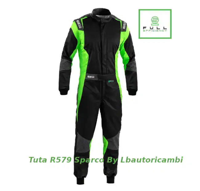 Abbigliamento racingTuta racing Sparco R579 Futura nera e verde fluo omologata FIA - Lbautoricambi.