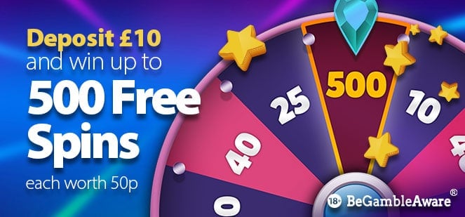 Win up to 500 free spins on Twin Spin when playing Mega Wheel!