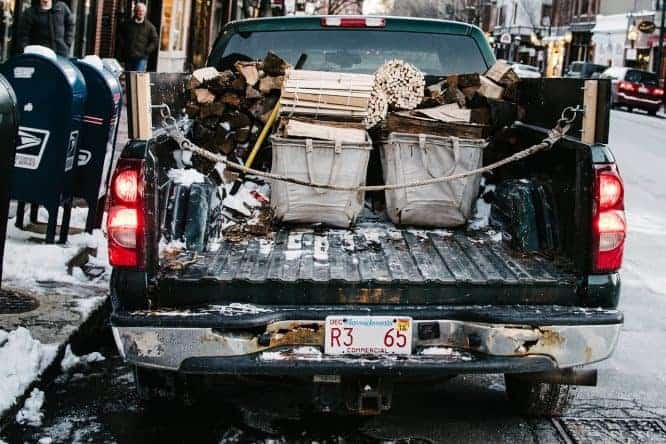 truck carrying heavy load