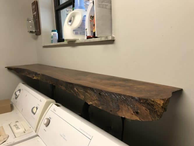 custom made laundry room floating shelf for laundry room makeover