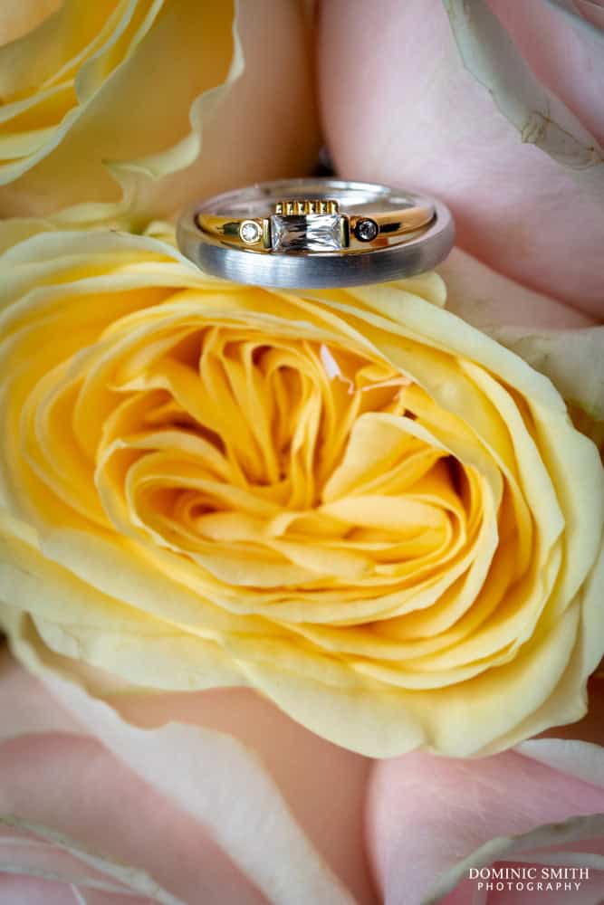 Wedding Rings on Bouquet at Cisswood House