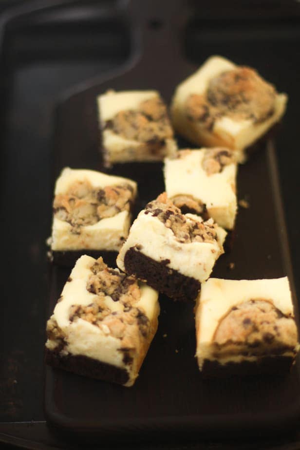 Cookie Dough Brownie and Cheesecake Bars