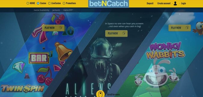 Bet N Catch Casino 150 free spins and 500 euro welcome bonus