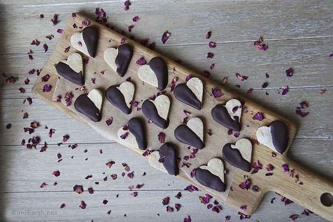 Gluten-free vegan chocolate dipped ginger shortbread cookies By Anastasia