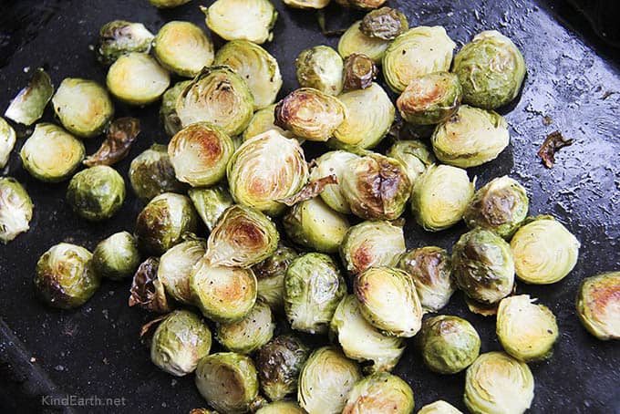 Easy roasted brussel sprouts by Anastasia, Kind Earth - vegan, gluten-free