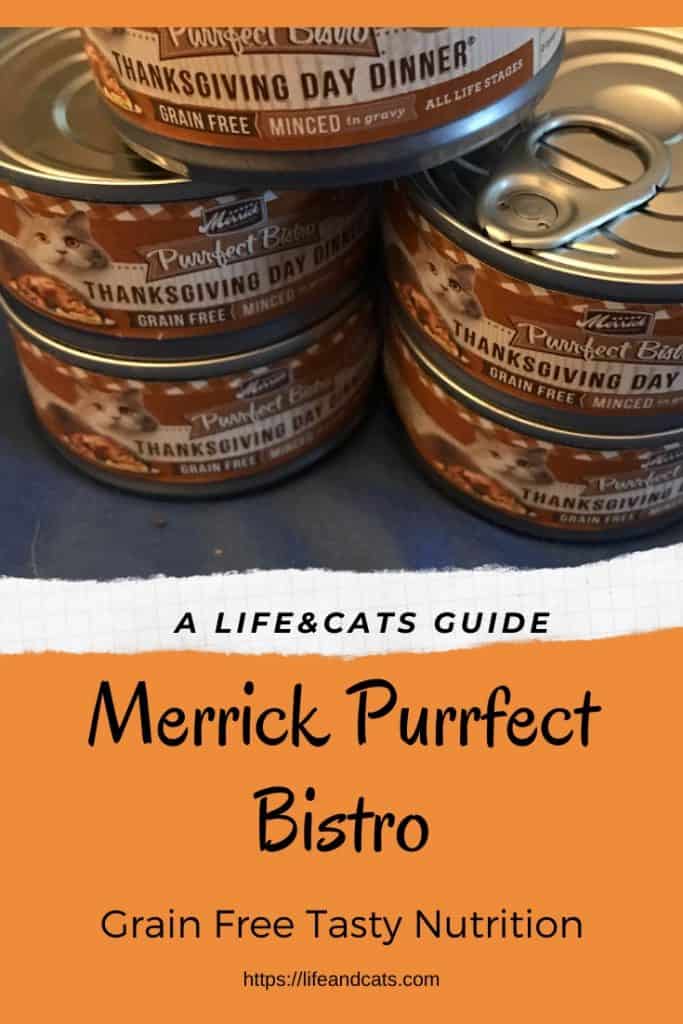 Product Review: Purrfect Bistro Thanksgiving Day Dinner 5 Merrick Purrfect Bistro cans on an orange background