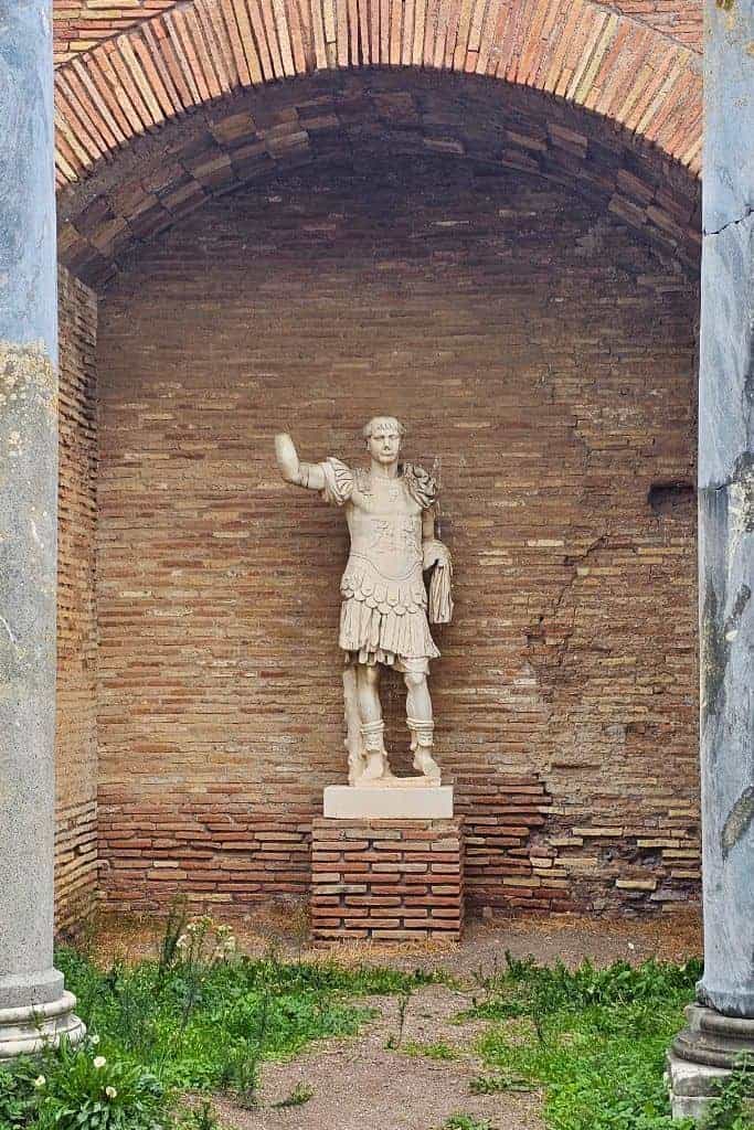 Statue of Emperor Trajan at Ostia Antica, one of the key things to see in Ostia Antica.