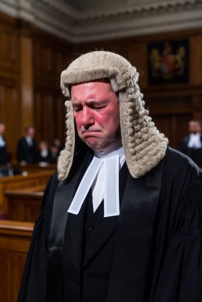 Redfaced lawyer