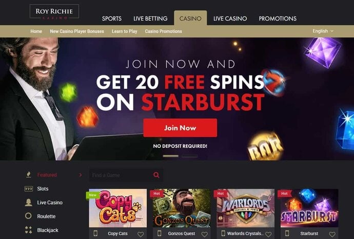 Roy Richie Casino 20 free spins and 300% free bonus