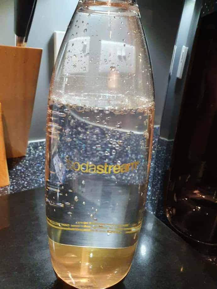 Sodastream filled with fizzy water
