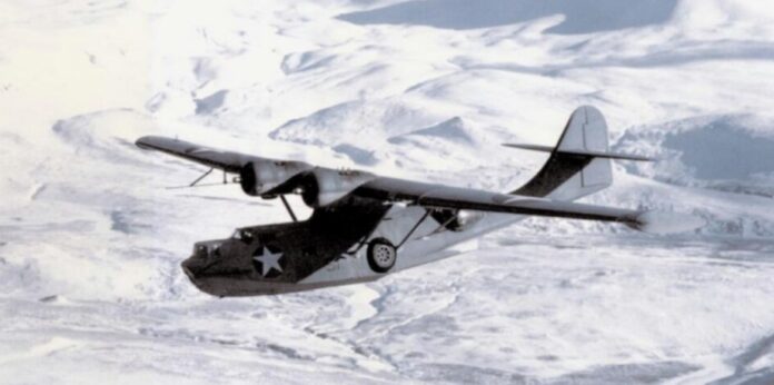 PBY-5A of VP-61 over the Aleutian Islands, 1943 PBY-5A of VP-61 over the Aleutian Islands, 1943