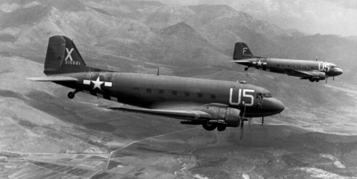 Paratroop C-47, 12th Air Force Troop Carrier Wing, invasion of southern France, August 15, 1944