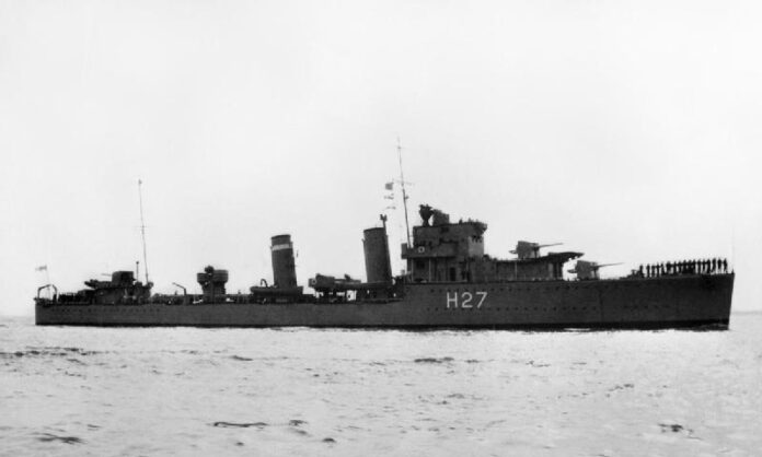 De Britse torpedobootjager HMS Electra Britse torpedobootjager HMS Electra, tot zinken gebracht tijdens de Slag in de Javazee in 1942.