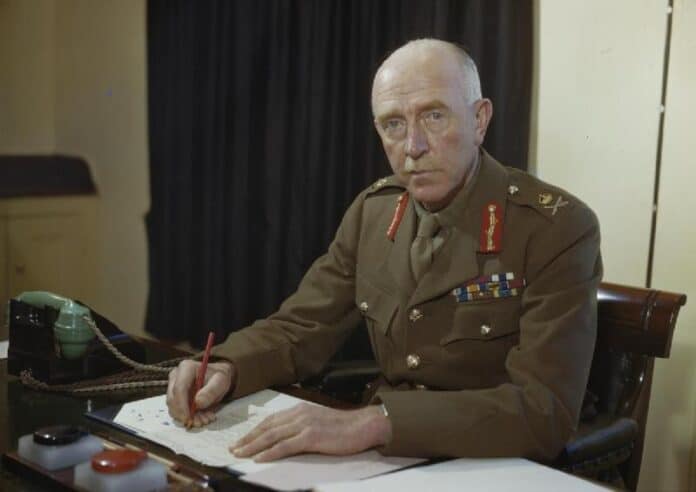 Lieutenant General Sir Harold Franklyn KCB DSO MC, opperbevelhebber van de Britse Home Forces tijdens de Tweede Wereldoorlog.