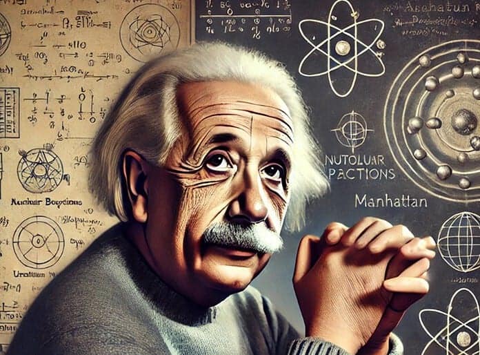 Brief Albert Einstein aan F.D. Roosevelt over nucleaire energie en atoombommen, 2 augustus 1939, leidde tot het Manhattan Project.
