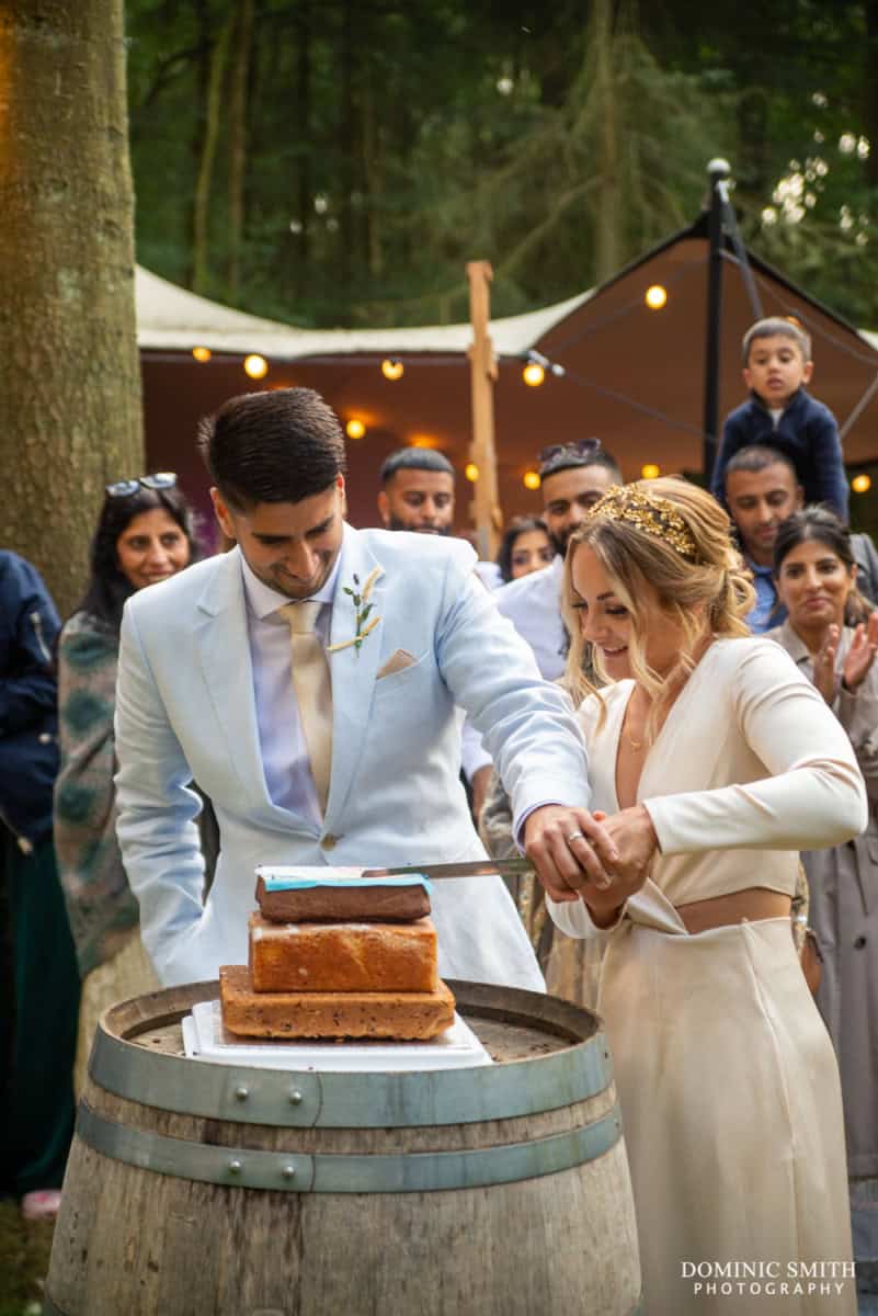 Cutting the Wedding Cake at Longton Wood