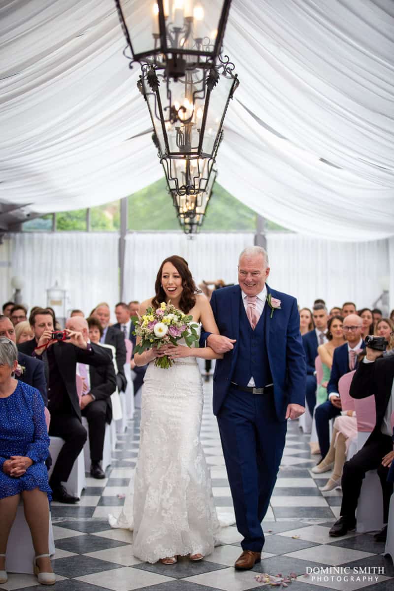 Wedding Ceremony Arrival at Stanhill Court Hotel