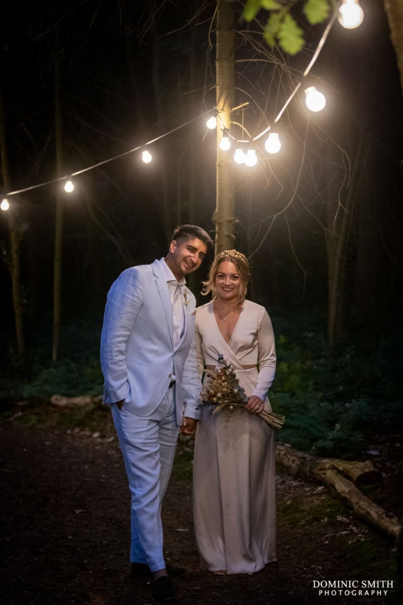 Night Time Wedding Couple Photo at Longton Wood