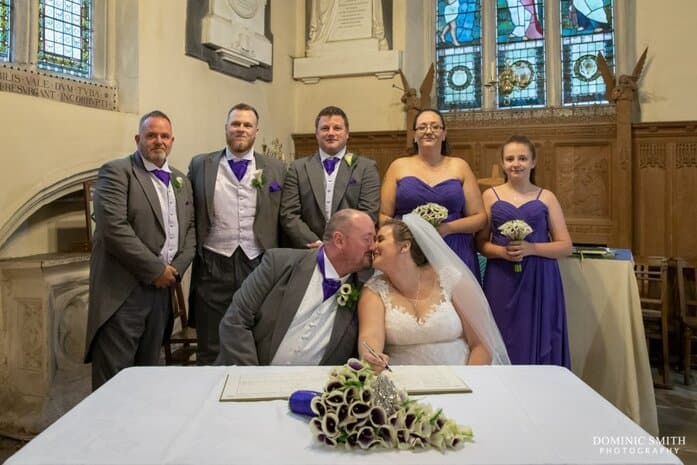 Signing the Register at St Katherines, Merstham