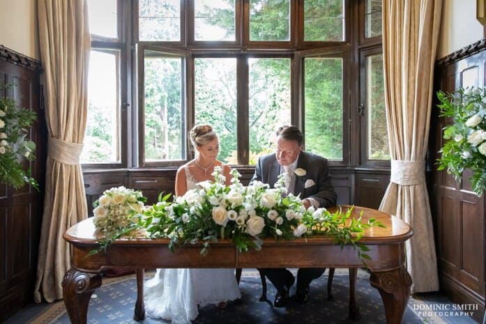 Signing the Register at Highley Manor