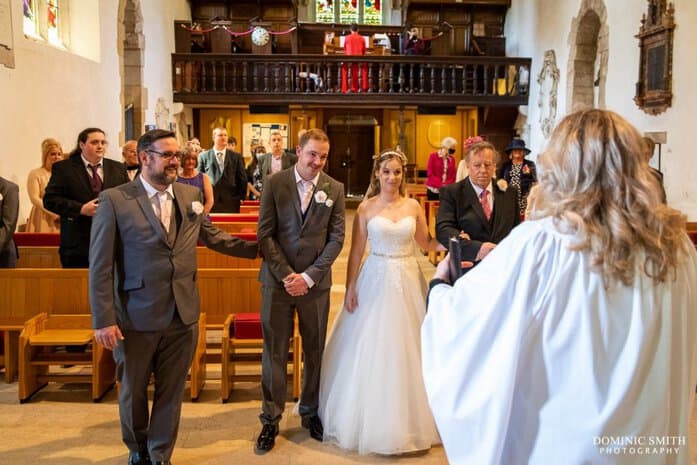 Bride Walking Down the Aisle at Worth Church