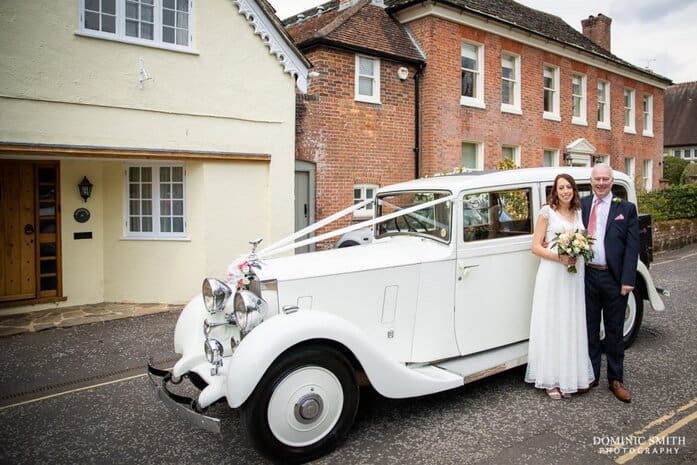 Bride arriving at St Marys Church Horsham