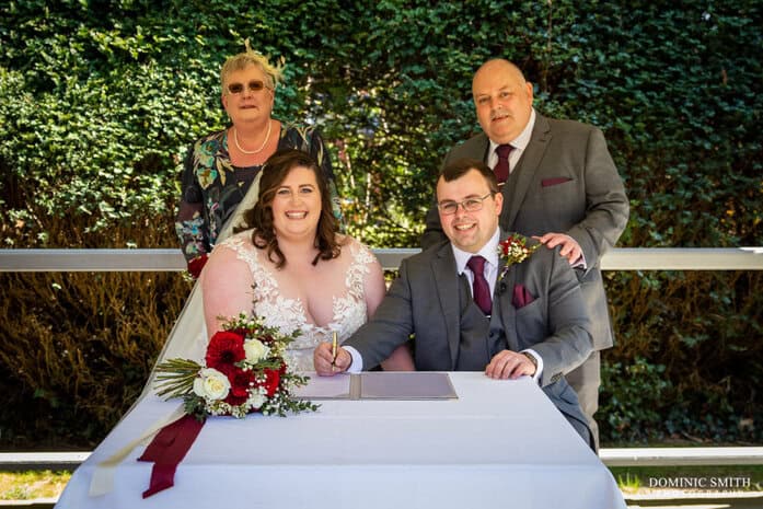 Signing the Register at Langshott Manor 2