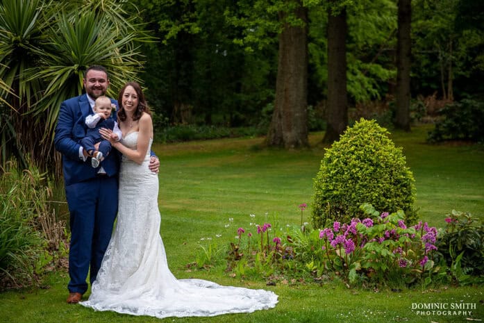 Outside Wedding Family Photo at Stanhill Court Hotel