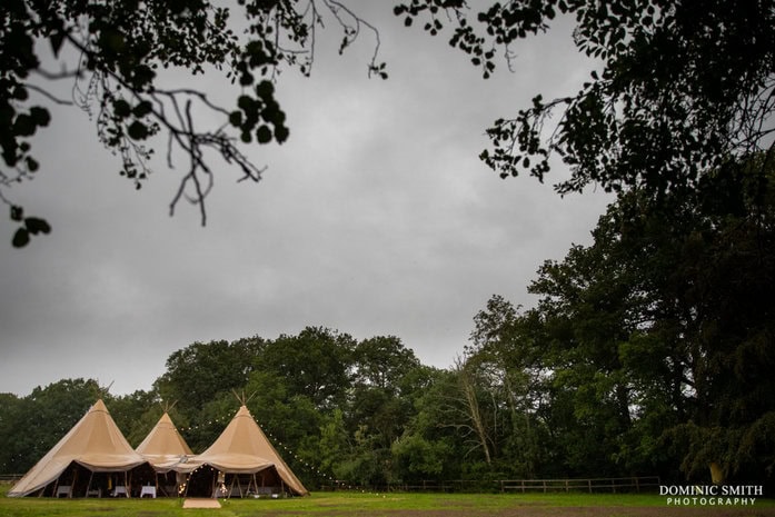 Rainy Wedding Ceremony at Marwood Farm, Surrey