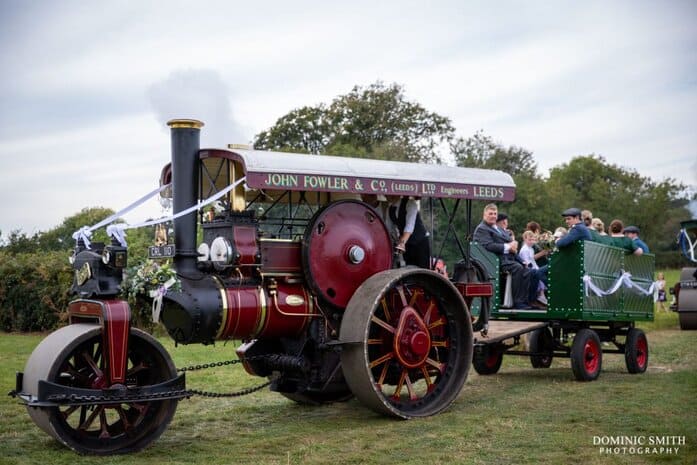 Steam Powered Wedding Arrival